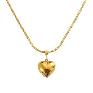 ZYTOON 18K Gold Plated Heart Pendant Necklace for Women & Girls | Anti Tarnish | Skin-Friendly | Stylish Minimal Jewelry | Elegant Gift for Her